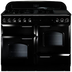Rangemaster Classic 110 Dual Fuel Range Cooker Gloss Black